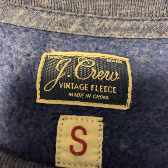 J Crew Blue Fleece Crewneck Sweater - Picture 2 of 2